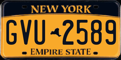 NY license plate GVU2589