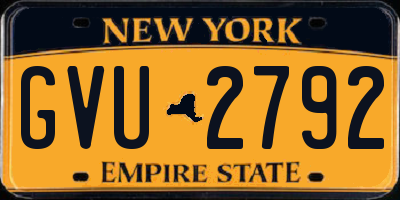 NY license plate GVU2792