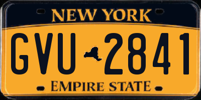NY license plate GVU2841