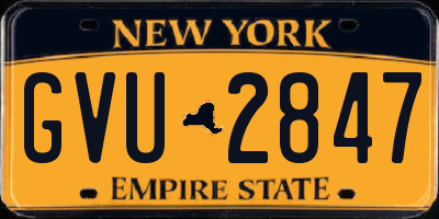 NY license plate GVU2847