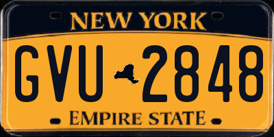 NY license plate GVU2848