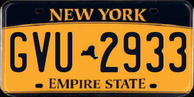 NY license plate GVU2933