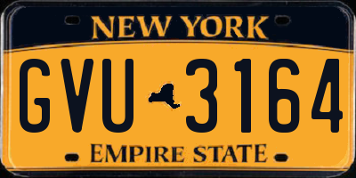 NY license plate GVU3164