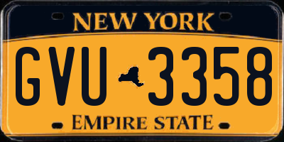 NY license plate GVU3358