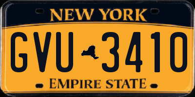 NY license plate GVU3410