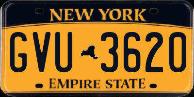 NY license plate GVU3620