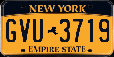 NY license plate GVU3719