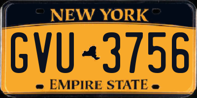 NY license plate GVU3756