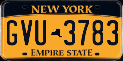 NY license plate GVU3783
