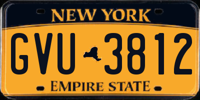 NY license plate GVU3812