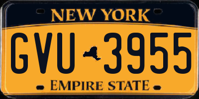 NY license plate GVU3955