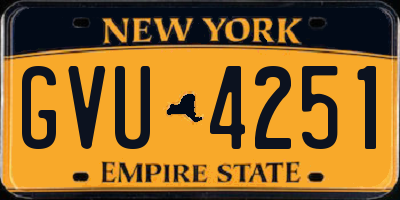 NY license plate GVU4251