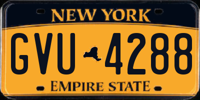 NY license plate GVU4288