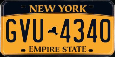 NY license plate GVU4340