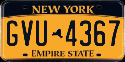 NY license plate GVU4367