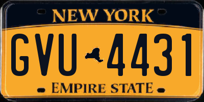NY license plate GVU4431