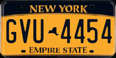 NY license plate GVU4454