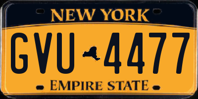 NY license plate GVU4477