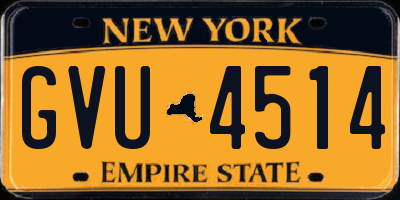 NY license plate GVU4514