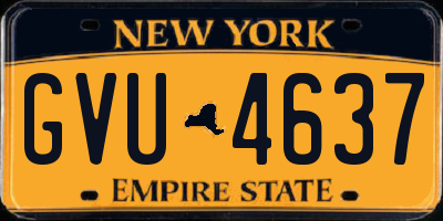 NY license plate GVU4637