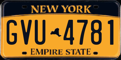 NY license plate GVU4781