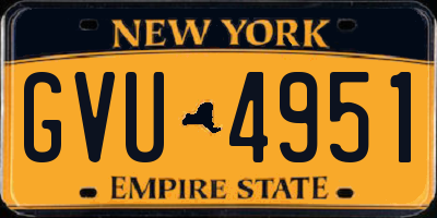 NY license plate GVU4951