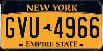 NY license plate GVU4966