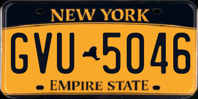 NY license plate GVU5046