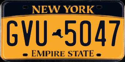 NY license plate GVU5047