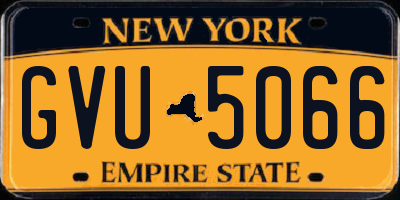 NY license plate GVU5066