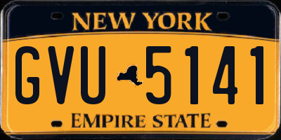 NY license plate GVU5141