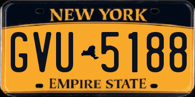NY license plate GVU5188