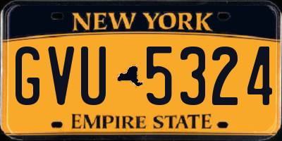 NY license plate GVU5324