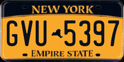 NY license plate GVU5397