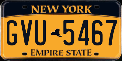 NY license plate GVU5467