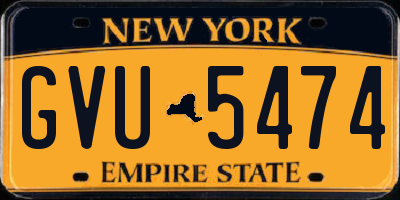 NY license plate GVU5474