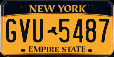 NY license plate GVU5487