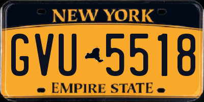 NY license plate GVU5518