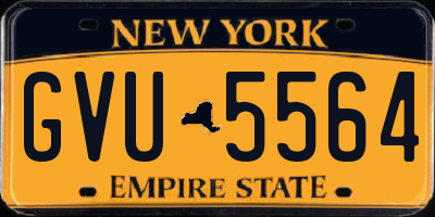 NY license plate GVU5564