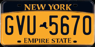 NY license plate GVU5670