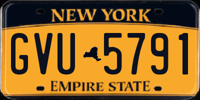 NY license plate GVU5791