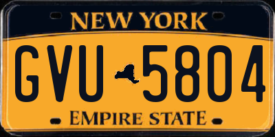 NY license plate GVU5804
