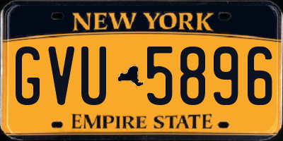 NY license plate GVU5896