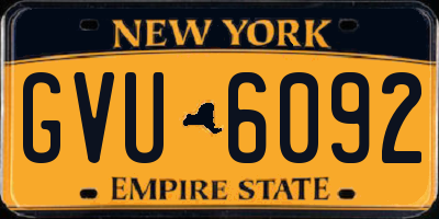 NY license plate GVU6092