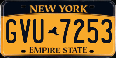 NY license plate GVU7253