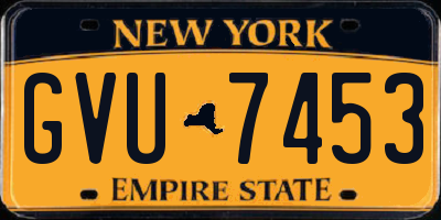 NY license plate GVU7453