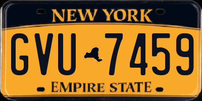 NY license plate GVU7459