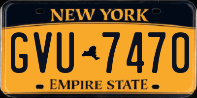 NY license plate GVU7470