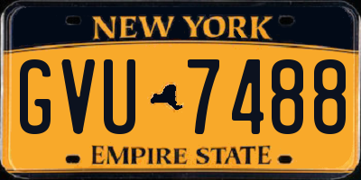 NY license plate GVU7488