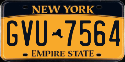 NY license plate GVU7564